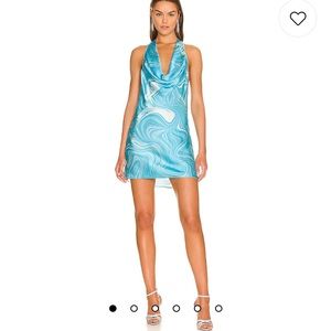 Amanda Uprichard Teal Halter Dress